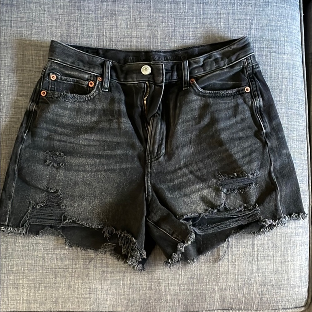 Black jean shorts